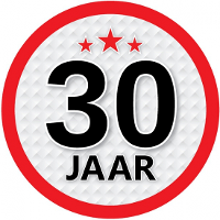 30 Jaar leeftijd sticker   rond   Dia 15 cm   30 jaar verjaardag   jubileum   leeftijd versiering