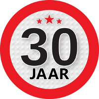 30 Jaar leeftijd sticker   rond   Dia 9 cm   30 jaar verjaardag   jubileum   leeftijd versiering