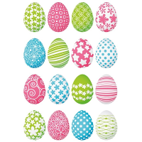 32X Gekleurde paaseieren met deco print stickers