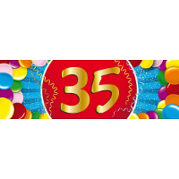 35 Jaar leeftijd sticker   19 x 6 cm   verjaardag   jubileum   versiering