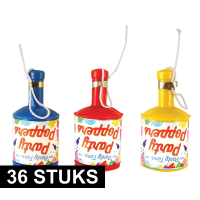 36X Party poppers champagne met gekleurde confetti