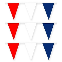 3X Amerika/USA stoffen vlaggenlijnen/slingers 10 meter katoen