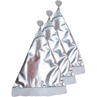3X Feest kerstmutsen zilver