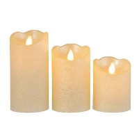 Merkloos 3x Parel witte LED kaarsen/stompkaarsen met afstandsbediening