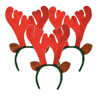 3X Rendieren haarbanden rood