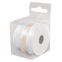 3X Rollen hobby/decoratie kleurenmix wit satijnen sierlint 3 mm x 6 meter
