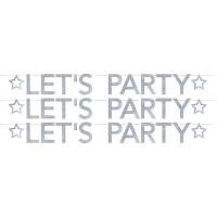 3X Slingers Lets party holografische feest slinger 2.05 Meter