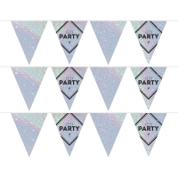 3X Vlaggenlijnen Lets party holografische feest slinger 10 meter
