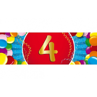4 Jaar leeftijd sticker 19 x 6 cm verjaardag versiering