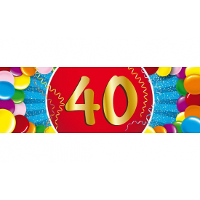 40 Jaar leeftijd sticker   19 x 6 cm   verjaardag   jubileum   versiering