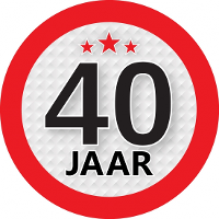 40 Jaar leeftijd sticker   rond   Dia 9 cm   40 jaar verjaardag   jubileum   leeftijd versiering