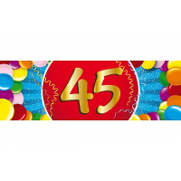 45 Jaar leeftijd sticker   19 x 6 cm   verjaardag   jubileum   versiering