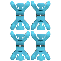 4X stuks Slingers/decoratie ophangen klemmen   slingerklemmen   blauw