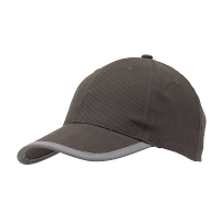 5 Panel baseballcap grijs met reflecterende rand voor volwassenen
