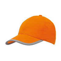 5 Panel baseballcap oranje met reflecterende rand voor volwassenen