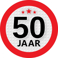 50 Jaar leeftijd sticker   10x   rond   Dia 9 cm   50 jaar verjaardag   jubileum   leeftijd versieri