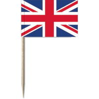 50X Cocktailprikkers Engeland/VK 8 cm vlaggetje landen decoratie