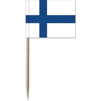 50X Cocktailprikkers Finland 8 cm vlaggetje landen decoratie