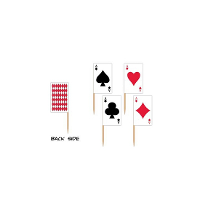 50X stuks Casino speelkaarten thema cocktailprikkers   Feestartikelen Las Vegas/kaartspellen