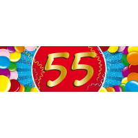 55 Jaar leeftijd sticker   19 x 6 cm   verjaardag   jubileum   versiering
