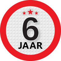 6 Jaar leeftijd sticker   rond   Dia 9 cm   6 jaar verjaardag   jubileum   leeftijd versiering