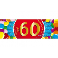 60 Jaar leeftijd sticker   19 x 6 cm   verjaardag   jubileum   versiering