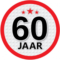 60 Jaar leeftijd sticker   rond   Dia 15 cm   60 jaar verjaardag   jubileum   leeftijd versiering