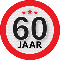 60 Jaar leeftijd sticker   rond   Dia 9 cm   60 jaar verjaardag   jubileum   leeftijd versiering