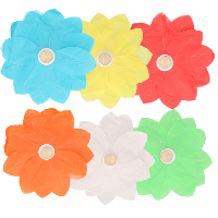 6X Drijvende kaarsen/lantaarns bloemen 29 cm gekleurd papier