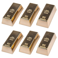 6X Goudstaven magneet 6 cm