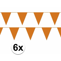 6X oranje WK versiering slinger 10 meter