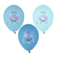 6X stuks Flamingo print ballonnen 29 cm