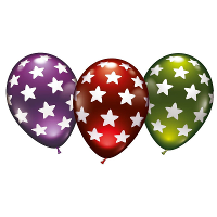 Merkloos 6x stuks luxe Metallic ballonnen met sterren 30 cm