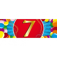 7 Jaar leeftijd sticker 19 x 6 cm verjaardag versiering