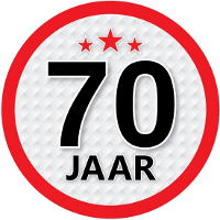 70 Jaar leeftijd sticker   rond   Dia 15 cm   70 jaar verjaardag   jubileum   leeftijd versiering