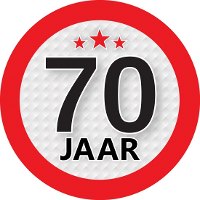 70 Jaar leeftijd sticker   rond   Dia 9 cm   70 jaar verjaardag   jubileum   leeftijd versiering