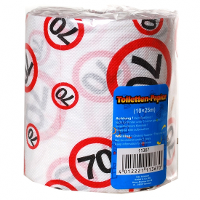 70 Jaar verjaardag cadeau   wc/toiletpapier   25m   feestartikelen   verkeersborden funny print