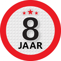 8 Jaar leeftijd sticker   rond   Dia 9 cm   8 jaar verjaardag   jubileum   leeftijd versiering