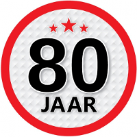 80 Jaar leeftijd sticker   rond   Dia 15 cm   80 jaar verjaardag   jubileum   leeftijd versiering