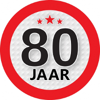 80 Jaar leeftijd sticker   rond   Dia 9 cm   80 jaar verjaardag   jubileum   leeftijd versiering