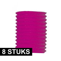 8X Langwerpige papieren lampion roze