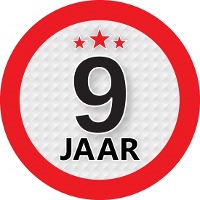 9 Jaar leeftijd sticker   rond   Dia 9 cm   9 jaar verjaardag   jubileum   leeftijd versiering