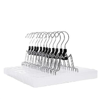ACAZA 12 Broekhangers of Rokhangers met Klemmen, Antislip en Draaibare Haak, Wit