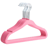 ACAZA 20 Stuks Kinder Kledinghangers met Fluwelen Bekleding, Roze