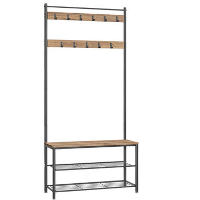 ACAZA Groot Garderoberek XL met Schoenenbank   kleur Ashwood