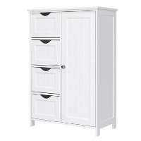ACAZA Houten Badkamer Buffet met 4 laden, Wit