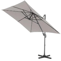 ACAZA Kantelbare Zweefparasol 250x250 cm, Vierkant Zeil, Licht Grijs