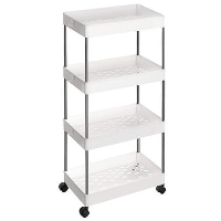 ACAZA Opbergtrolley   4 niveaus   40x86x22 cm   wit