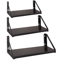 ACAZA Set van 3 Wandplanken   30, 35 en 40 cm lang   Zwart