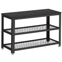 ACAZA Stevig Schoenenrek met IndustriÃ«le Look   Zwart, 73x30x45cm